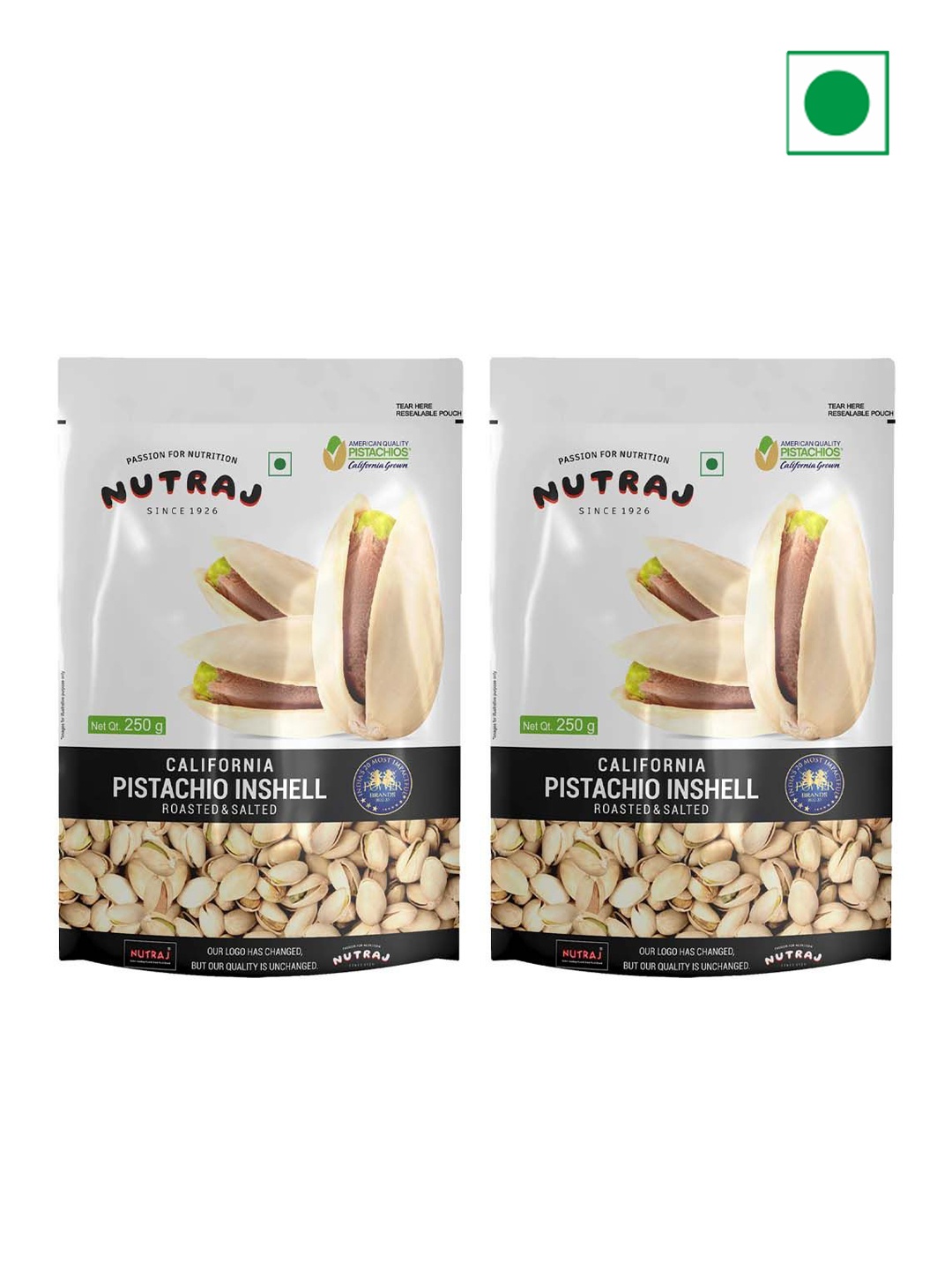

Nutraj California Roasted Salted Pistachios - 250g Each, White
