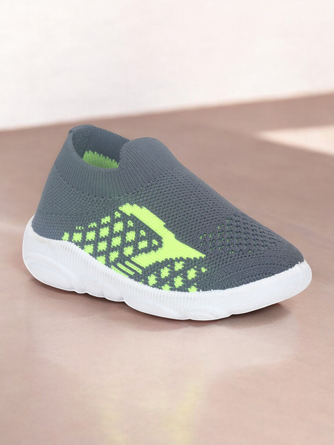 

Lil Lollipop Unisex Kids Woven Design Slip-On Sneakers, Grey
