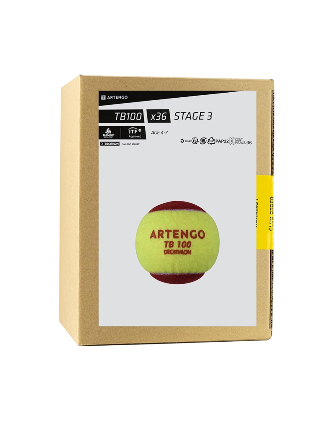 

Artengo By Decathlon Set Of 36 Rubber Tennis Balls, Red