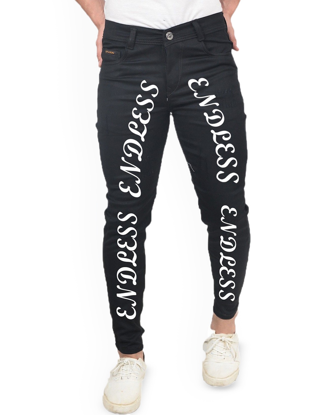 

styzon Men Jean Slim Fit Mid-Rise Jeans, Black