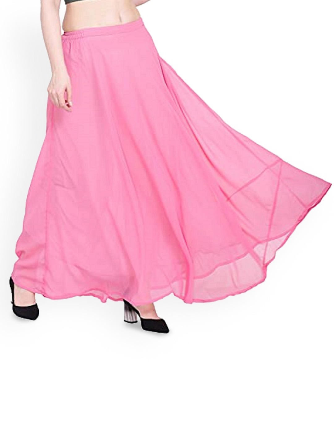 

Warsian Flared Midi Skirt, Pink