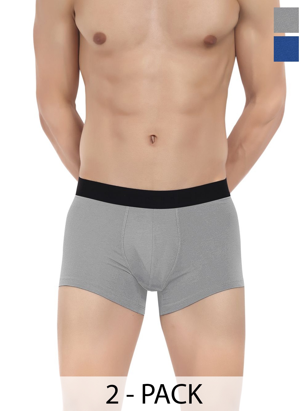 

LOGGERHEAD Pack Of 2 Cotton Long Trunks LHFT004-Blue-Grey