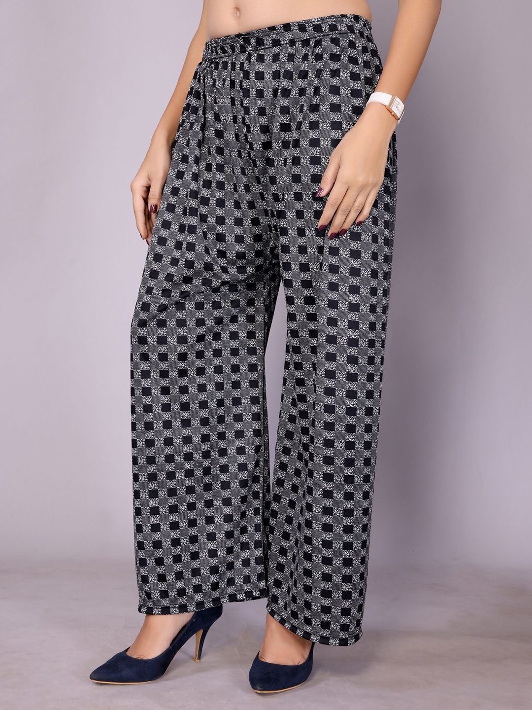 

vj fashion Women Printed Palazzos, Grey