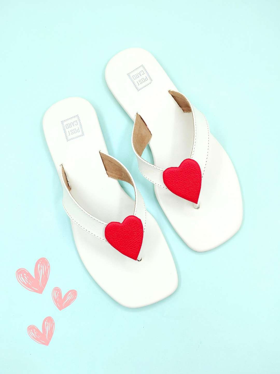 

POSTCARD Women Open Toe Flats, White