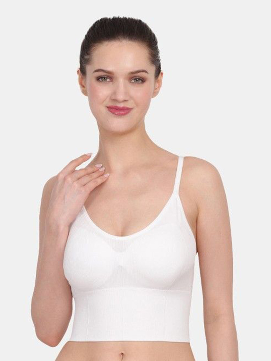 

Taslar Bralette Bra Full Coverage Lightly Padded, White