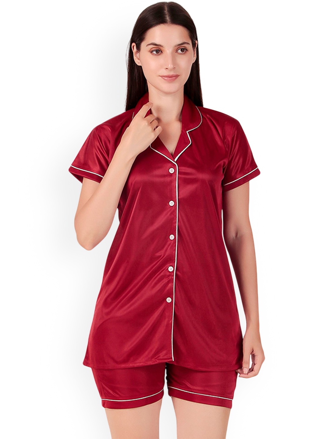 

Superia Women Slim Fit Mid-Rise Shorts, Maroon