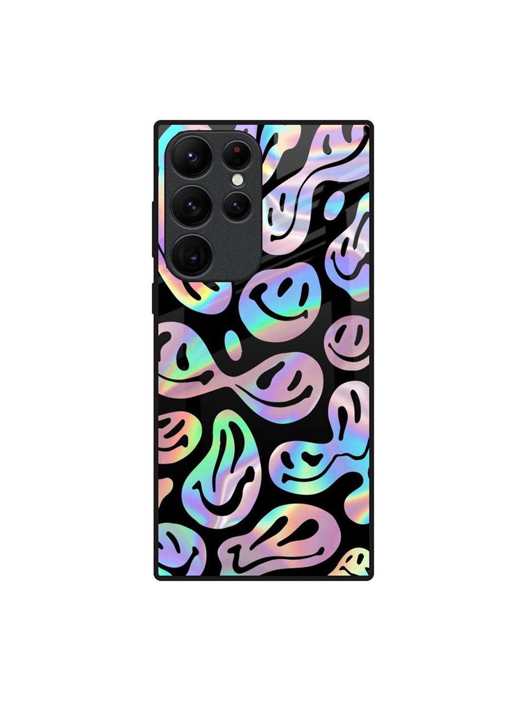 

QRIOH Acid Smile Printed Samsung Galaxy S22 Ultra Back Case, Black
