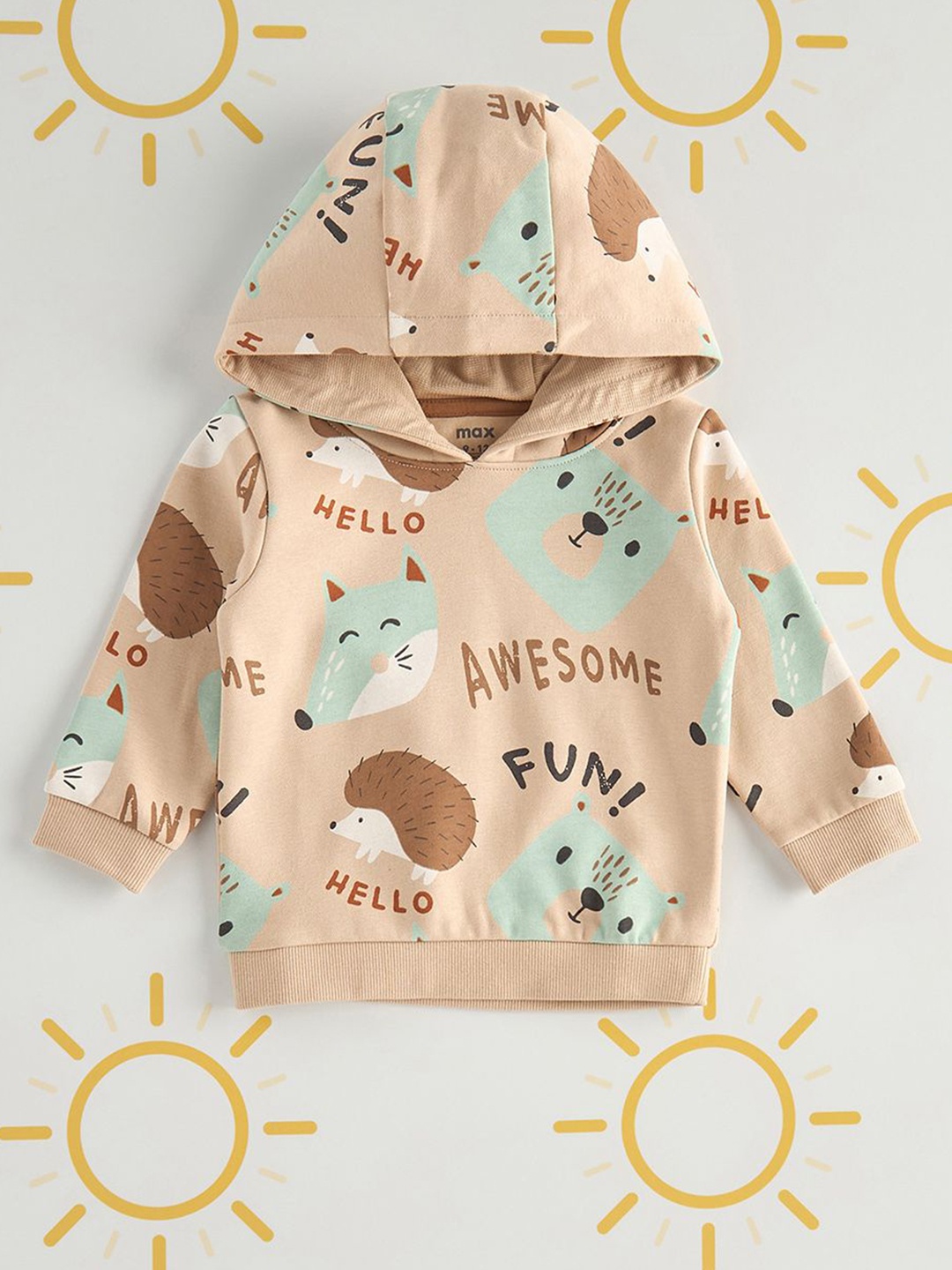 

max Boys Printed Sweatshirt, Brown