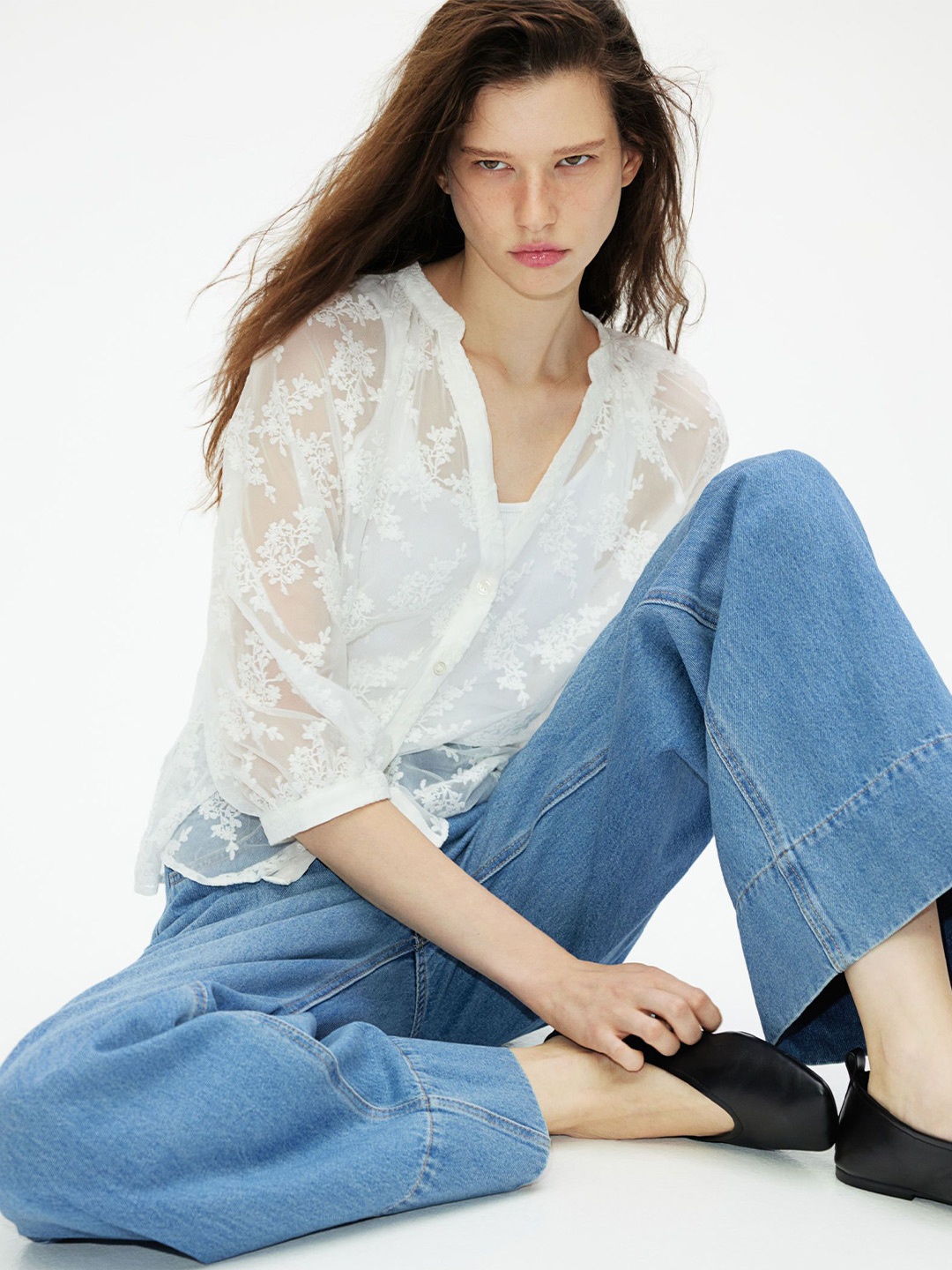 

H&M Lace Blouse, White