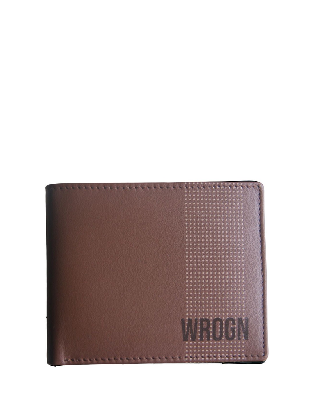 

WROGN Men Leather Two Fold Wallet, Brown