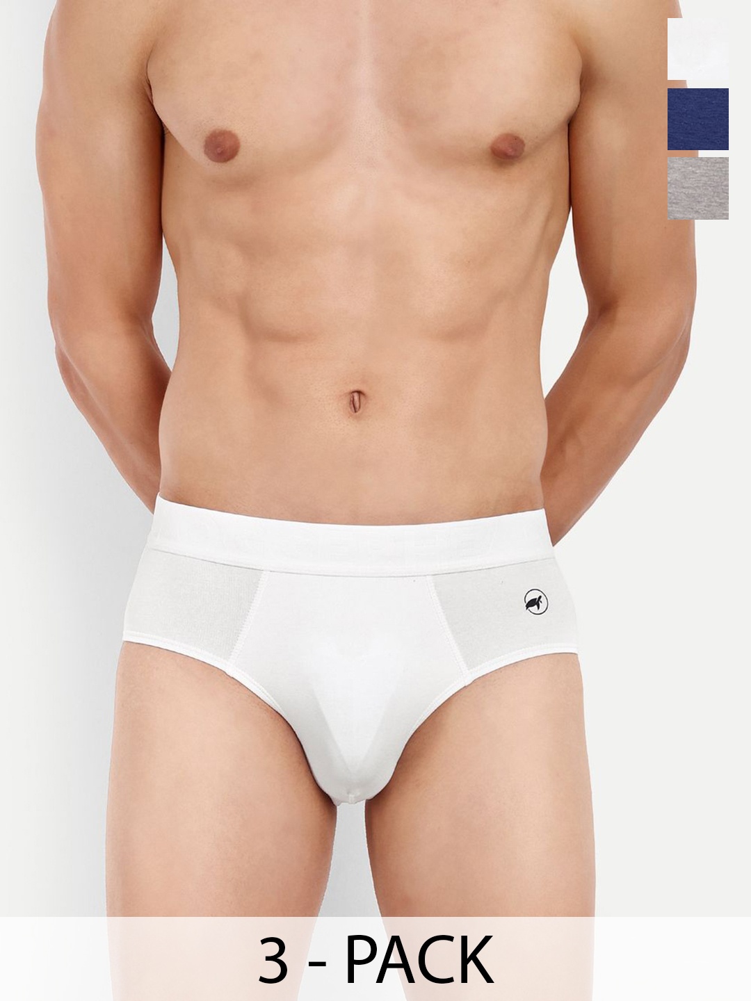 

LOGGERHEAD Pack Of 3 Cotton Hipster Briefs LHFB004-Anthra-Navy-White, Grey