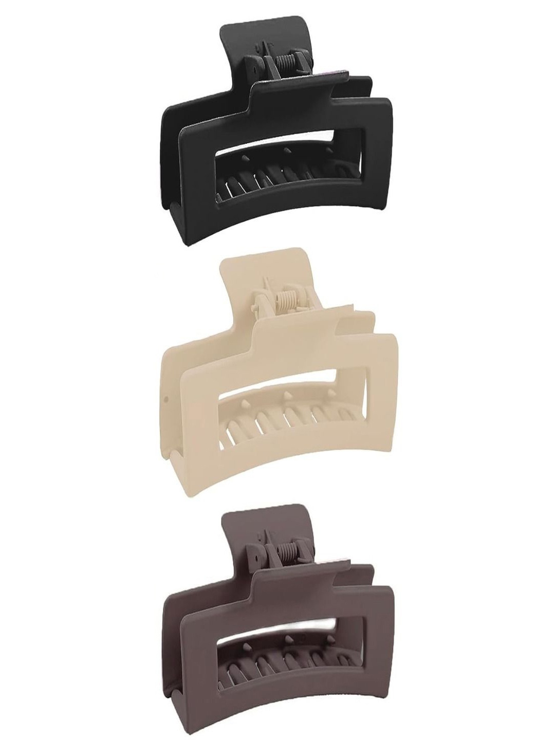 

ANNA CREATIONS Women Set Of 3 Multicoloured Matte Hair Claw Clips, Multi