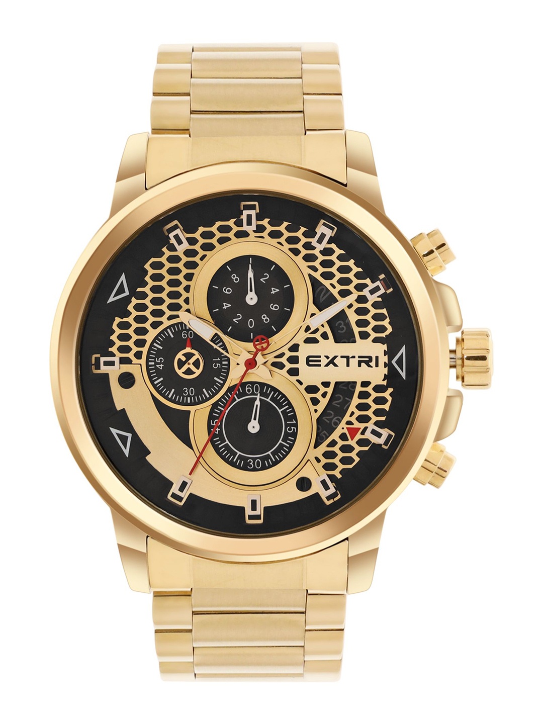 

EXTRI Men Dial & Stainless Steel Bracelet Style Straps Analogue Watch X6079-H, Black