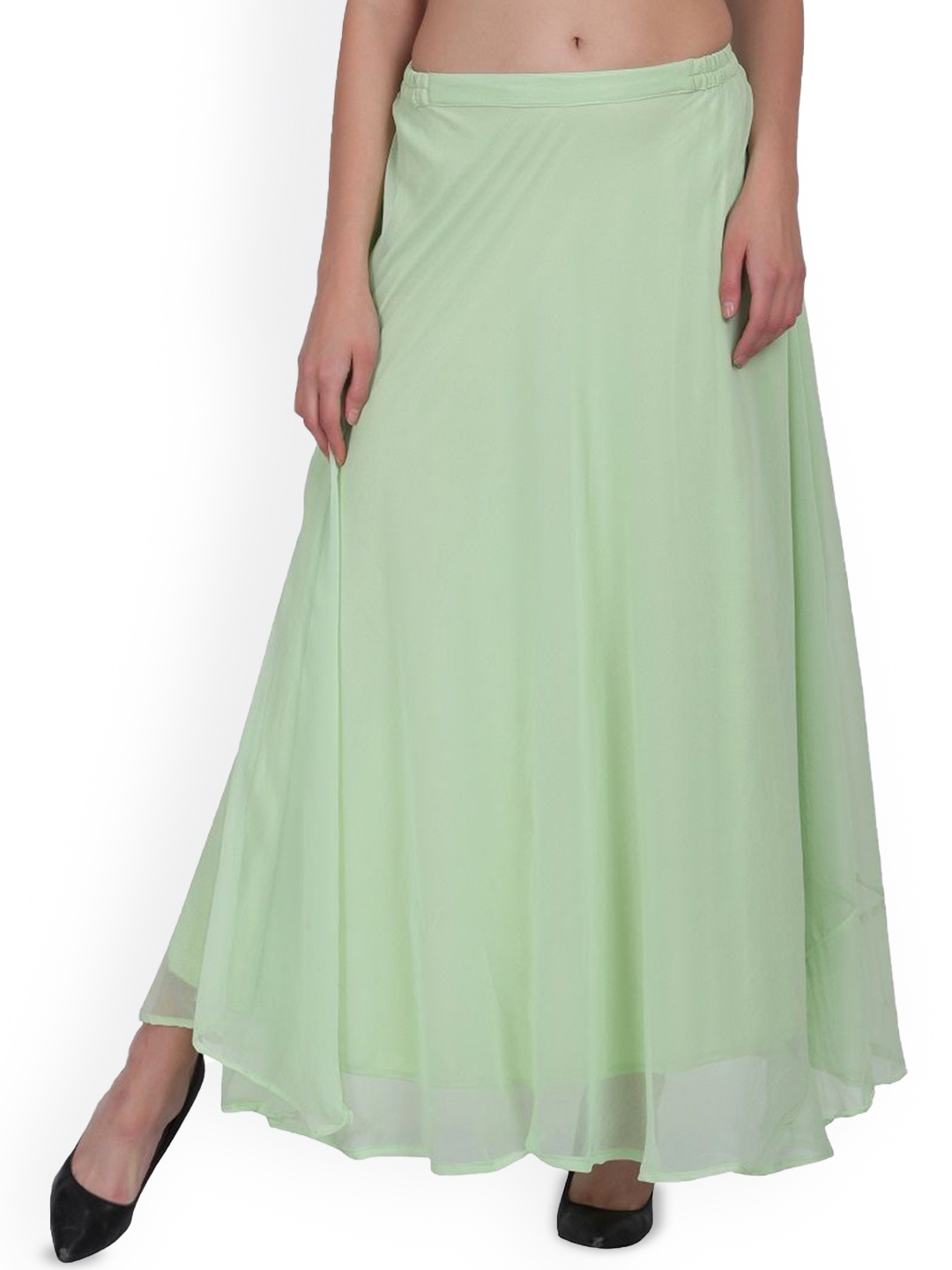 

Warsian Flared Maxi Skirt, Lime green