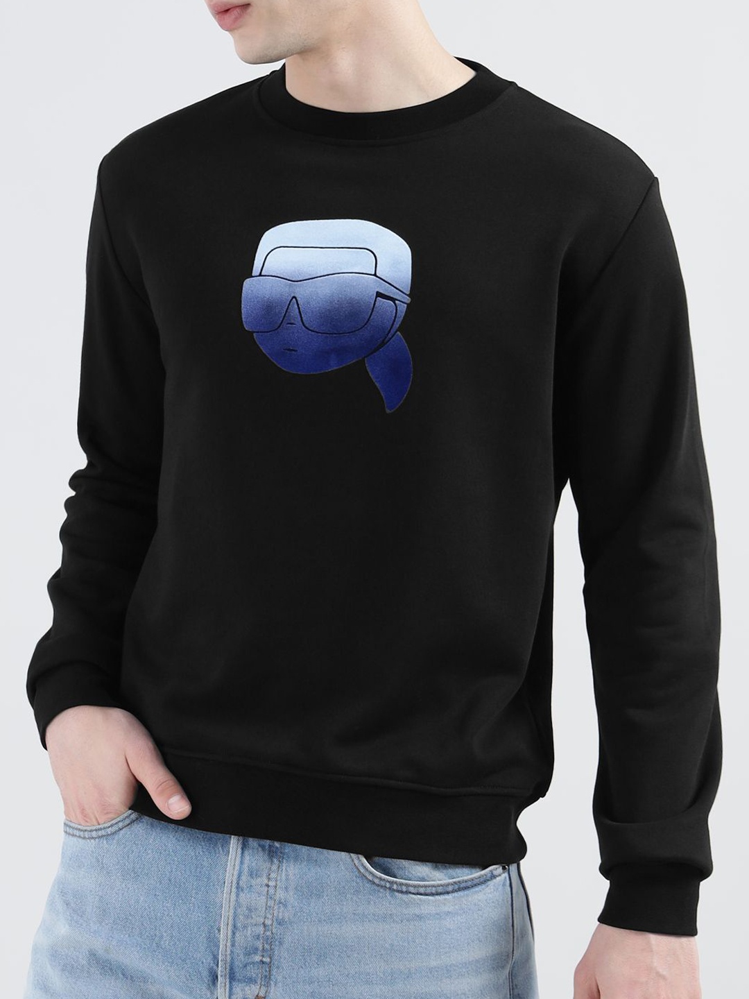 

Karl Lagerfeld Men Printed Sweatshirt, Blue