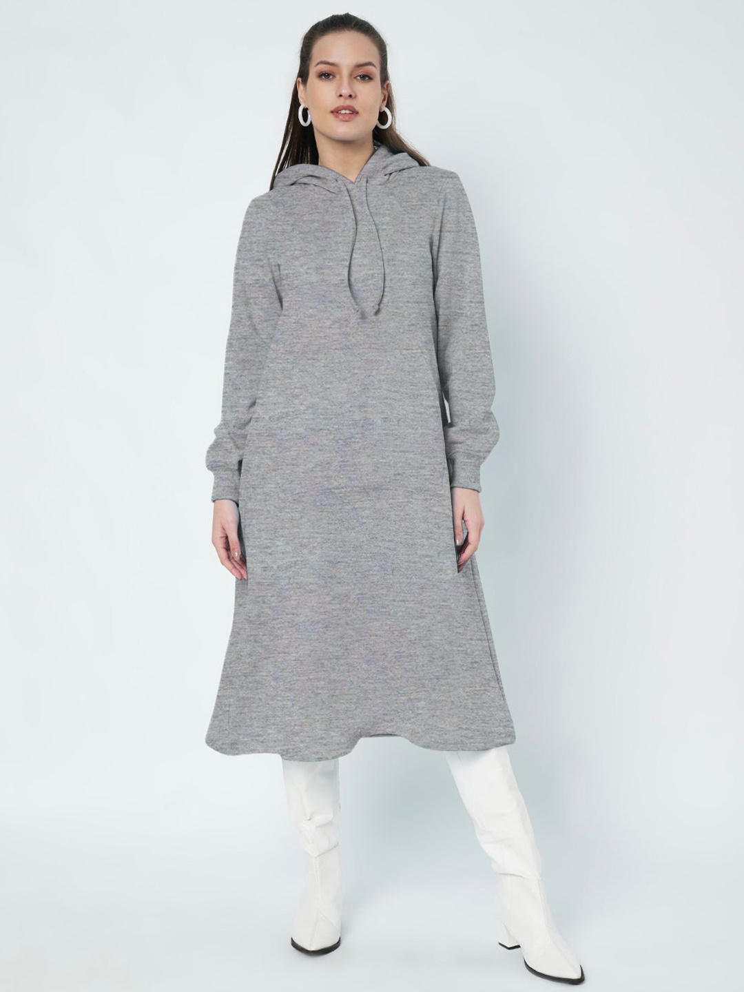 

BRINNS A-Line Midi Dress, Grey melange