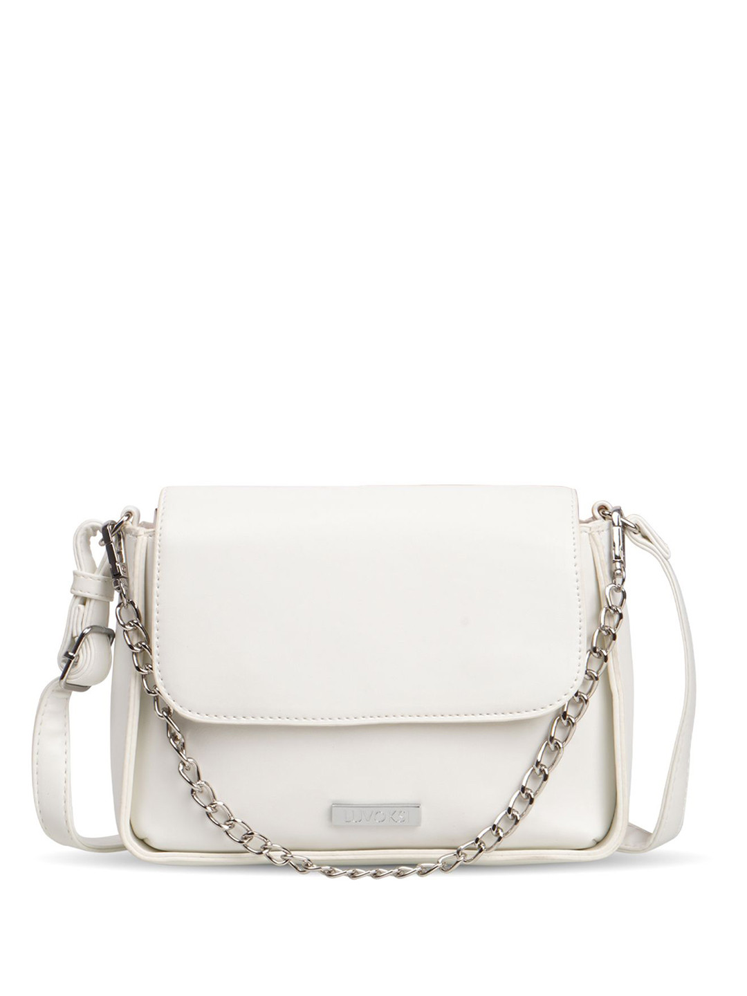 

Luvoksi PU Structured Solid Sling Bag, White