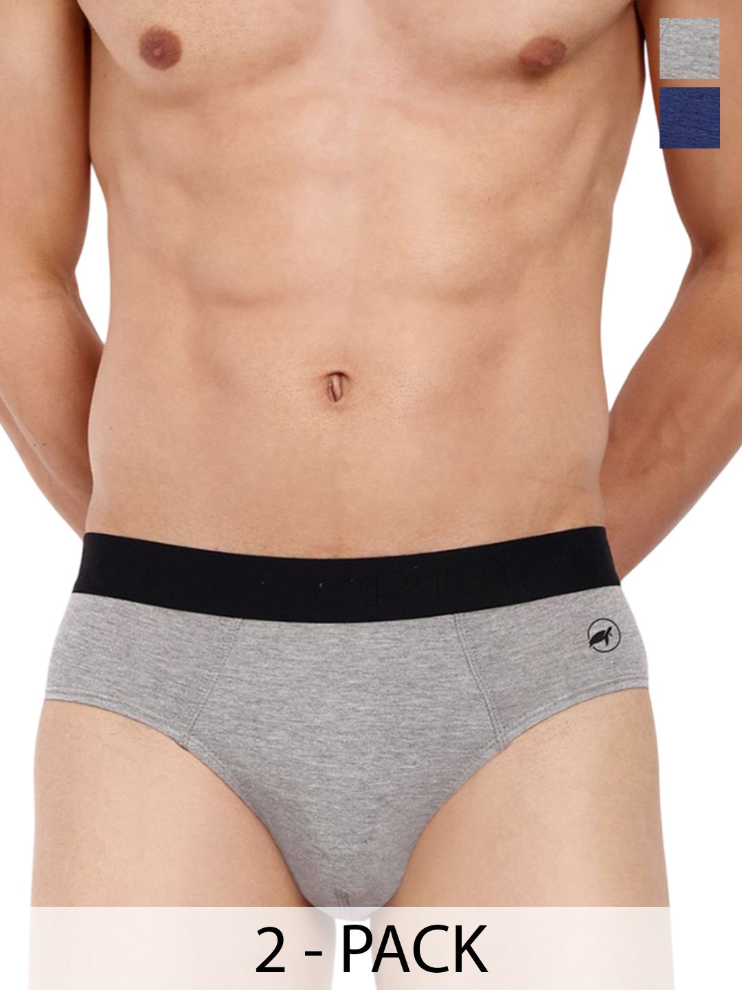 

LOGGERHEAD Pack Of 2 Cotton Hipster Briefs LHFB004-Grey-Navy