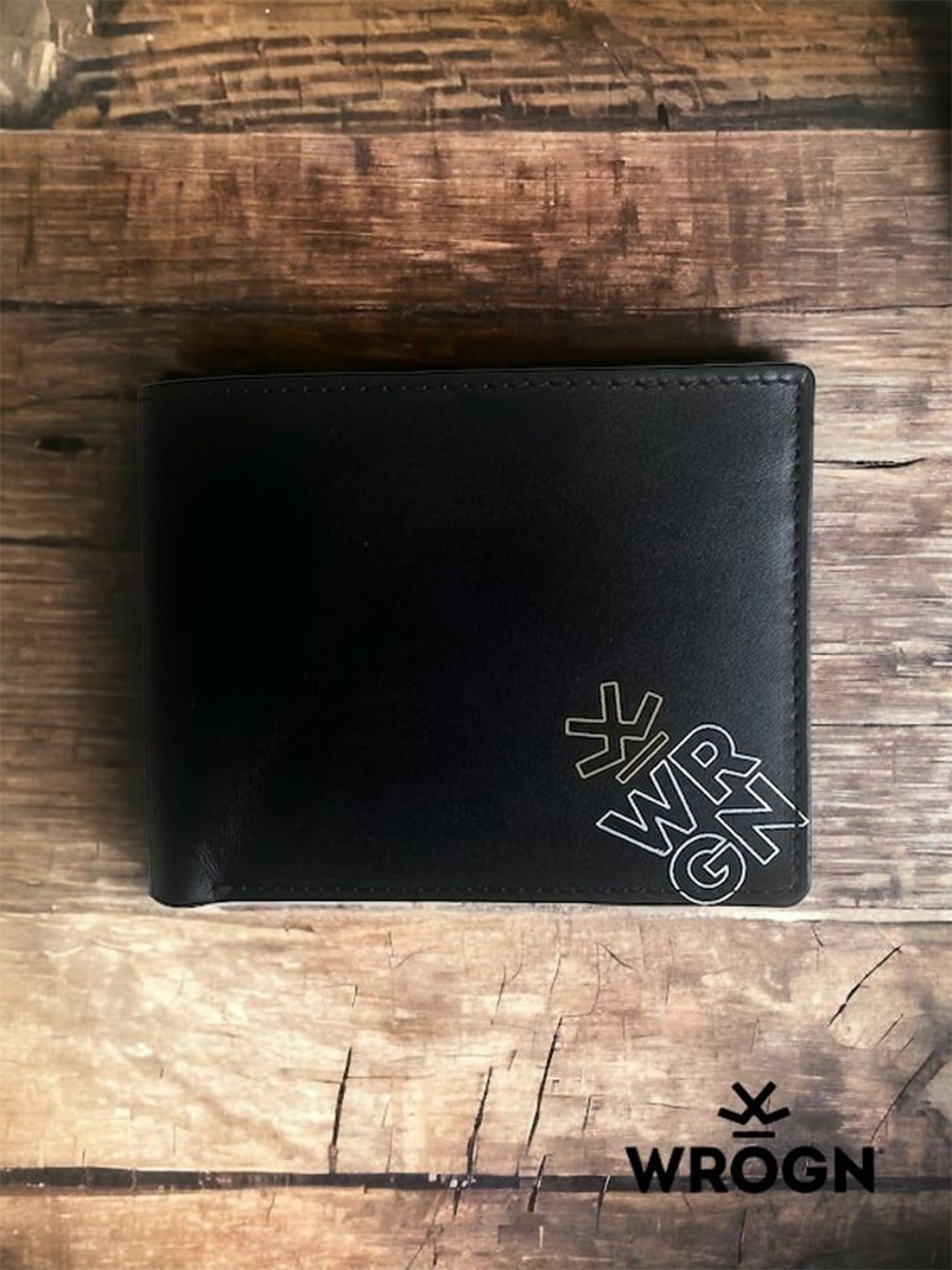 

WROGN Men Leather Card Holder, Black