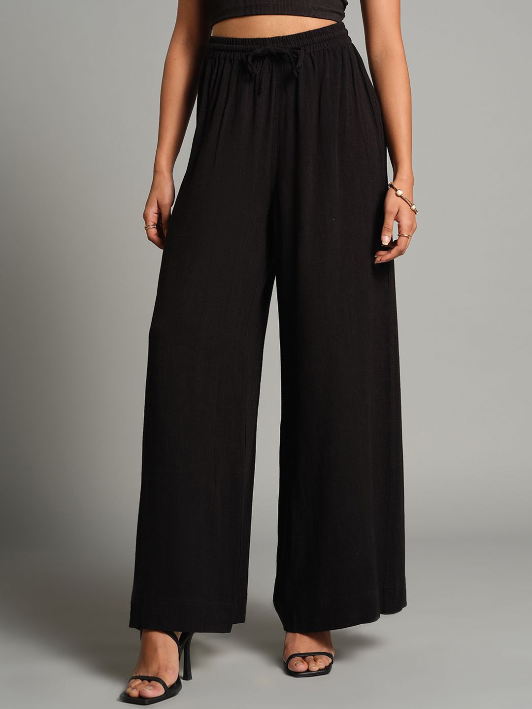 

AND Women Flared Trousers, Black