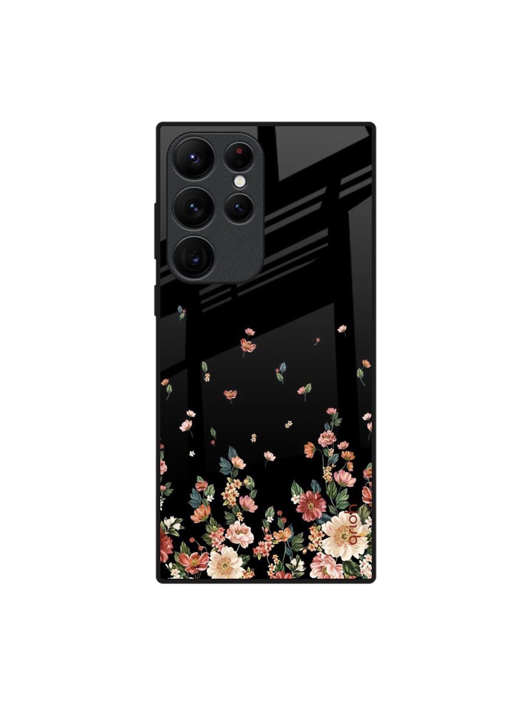 

QRIOH Floating Floral Print Printed Samsung Galaxy S22 Ultra Back Case, Black