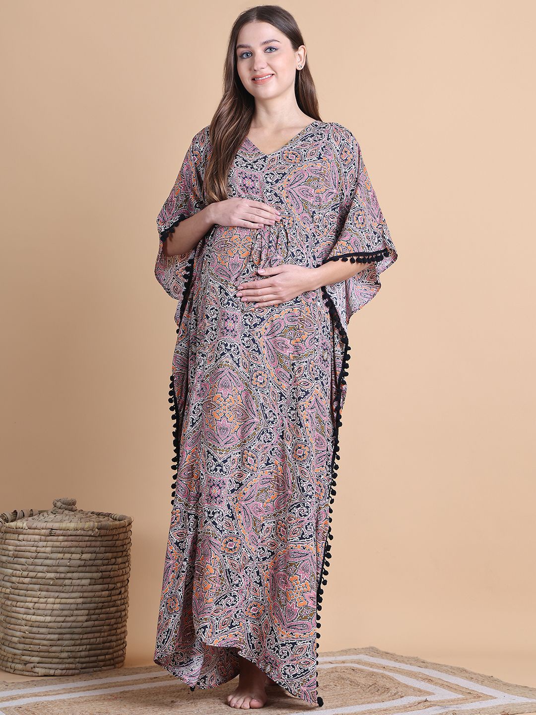 

Secret Wish Printed Maternity Nightdress, Navy blue