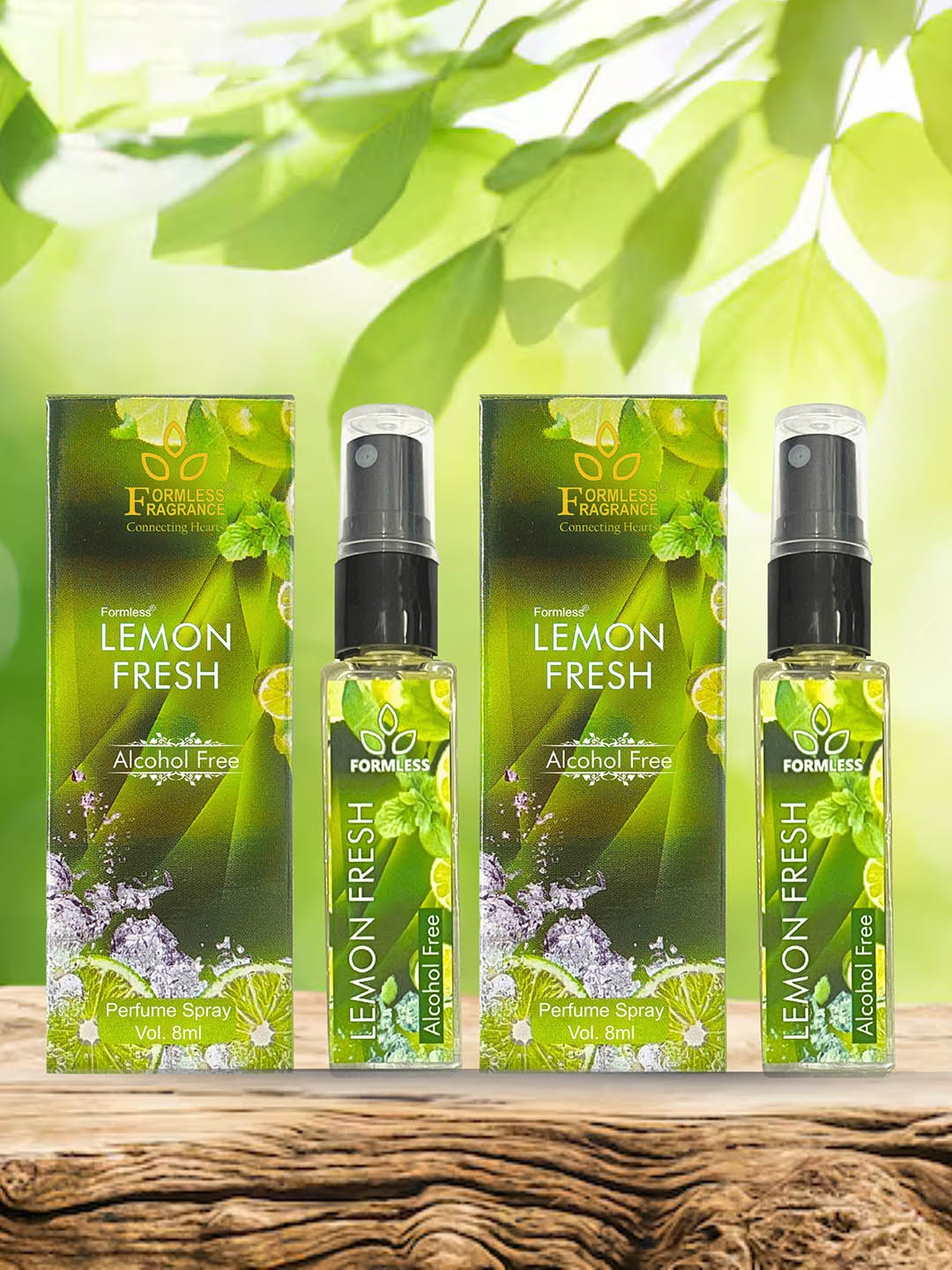

Formless Fragrance Lemon Set Of 2 Alcohol Free Spray Perfume - 8 ml Each, Green