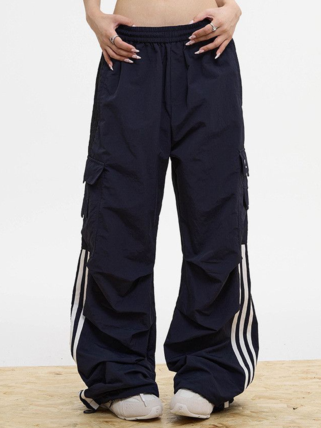 

DressBerry Women Loose Fit Cargos Trousers, Navy blue