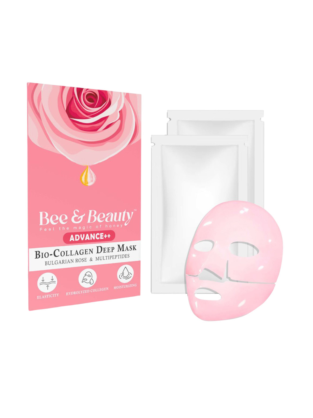 

Bee & Beauty Set Of 2 Bio-Collagen Deep Mask With Bulgarian Rose & Multi-Peptides, Pink