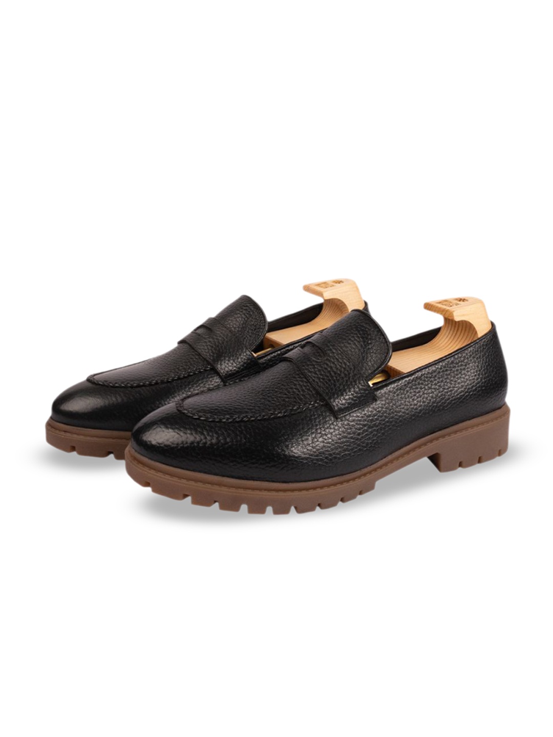 

Whitemuds Men Leather Formal Slip-Ons, Black