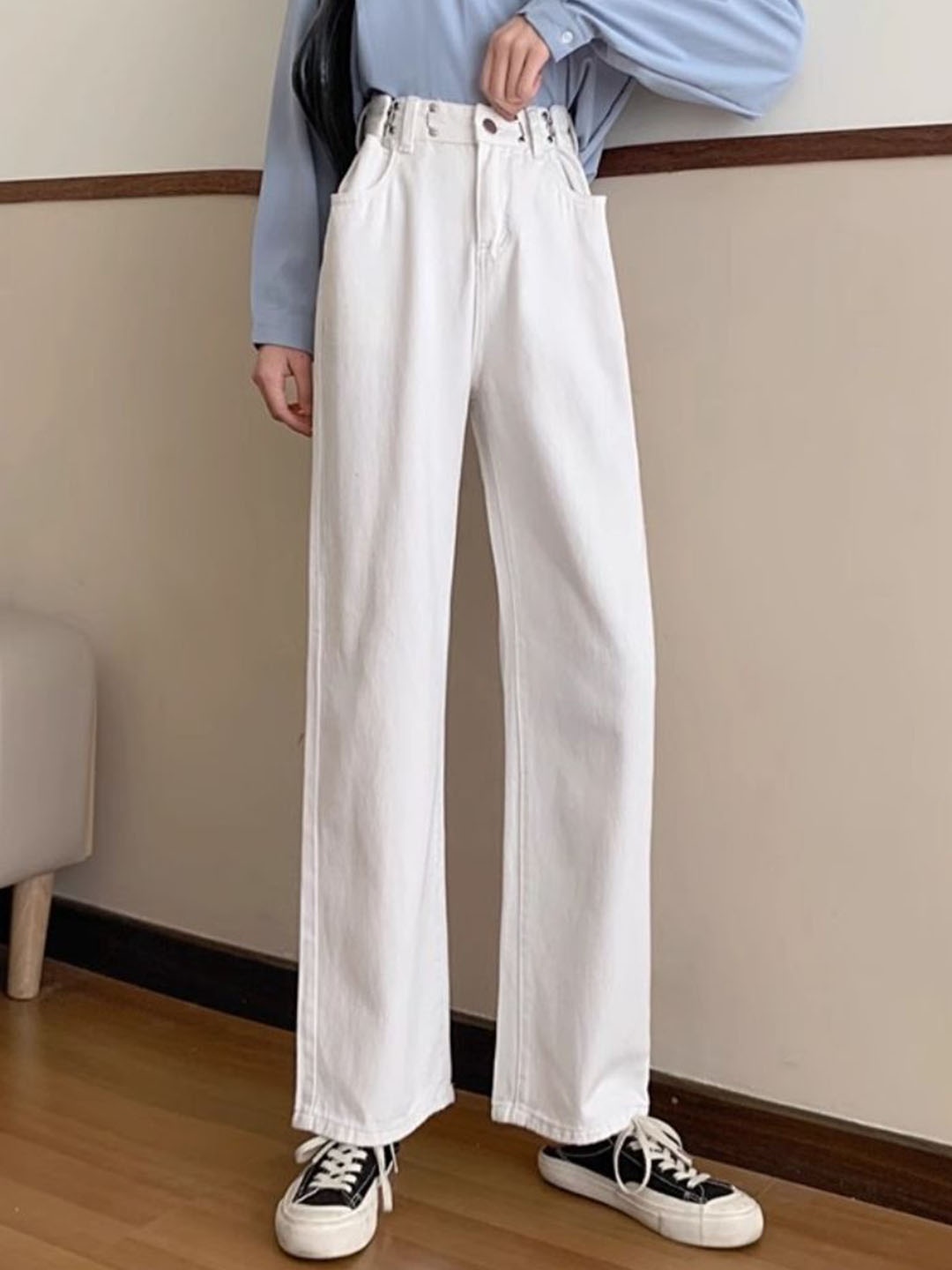 

StyleCast Women Relaxed Fit High-Rise Jeans, White