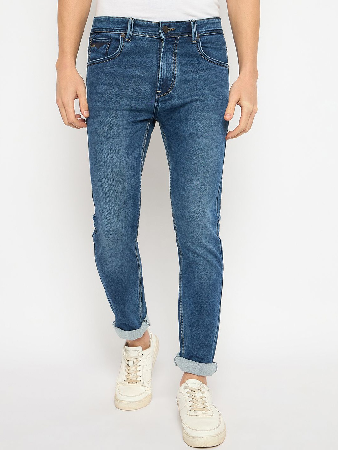 

Duke Men Cotton Slim Fit Light Fade Stretchable Jeans, Blue
