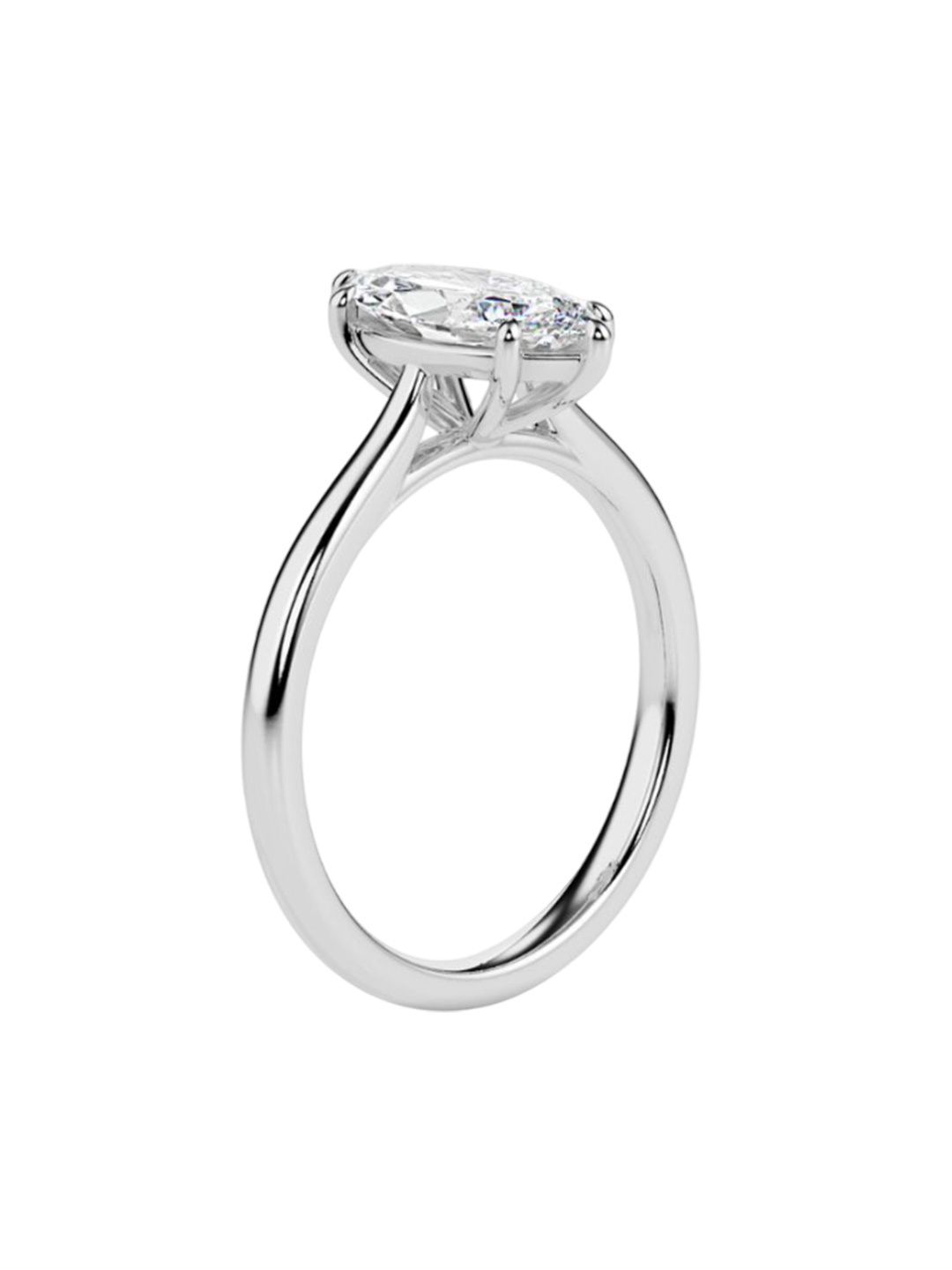 

Emori Sleek Marquise Solitaire Ring - 14 Kt, White