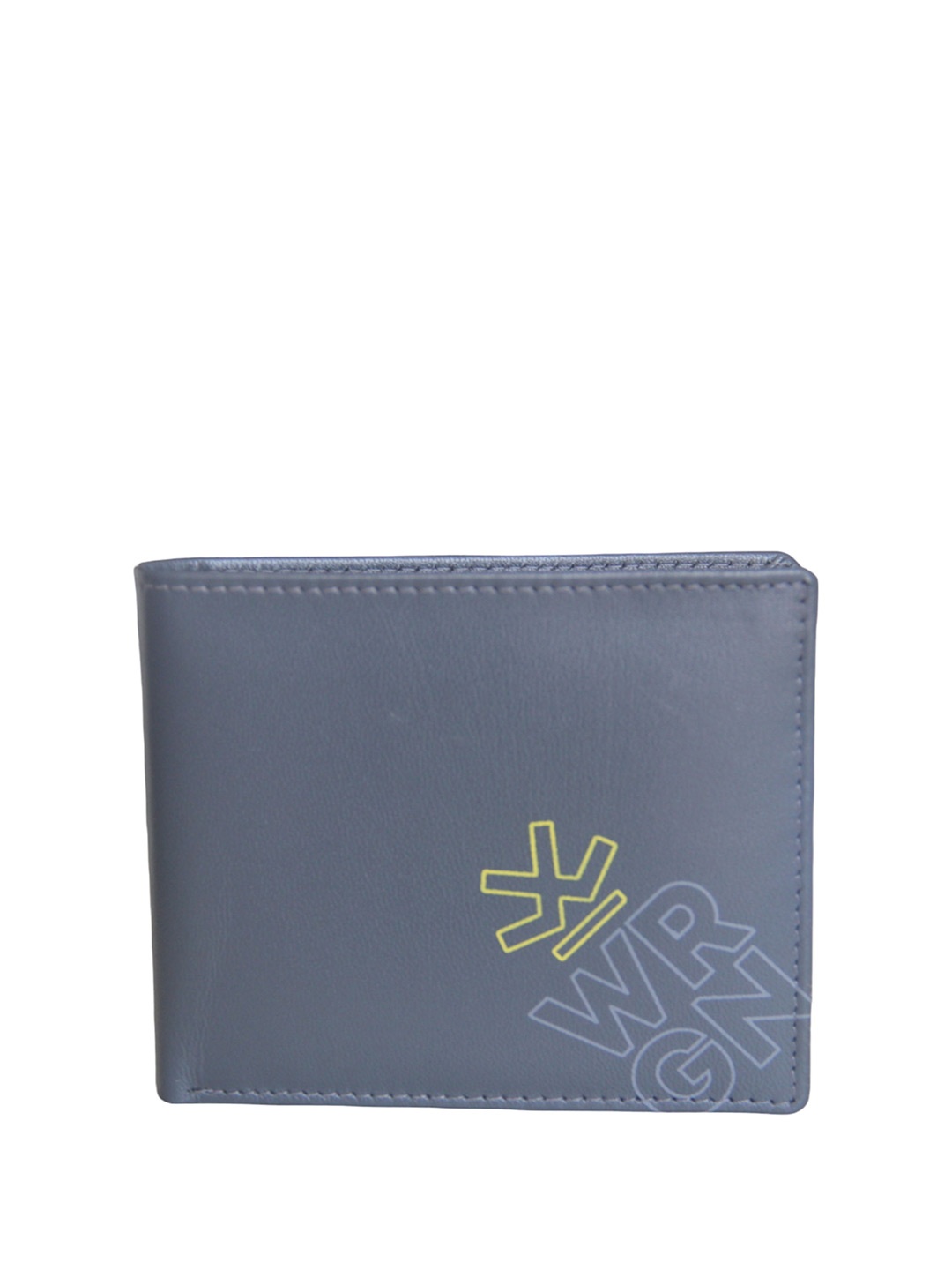 

WROGN Men Leather Two Fold Wallet, Grey