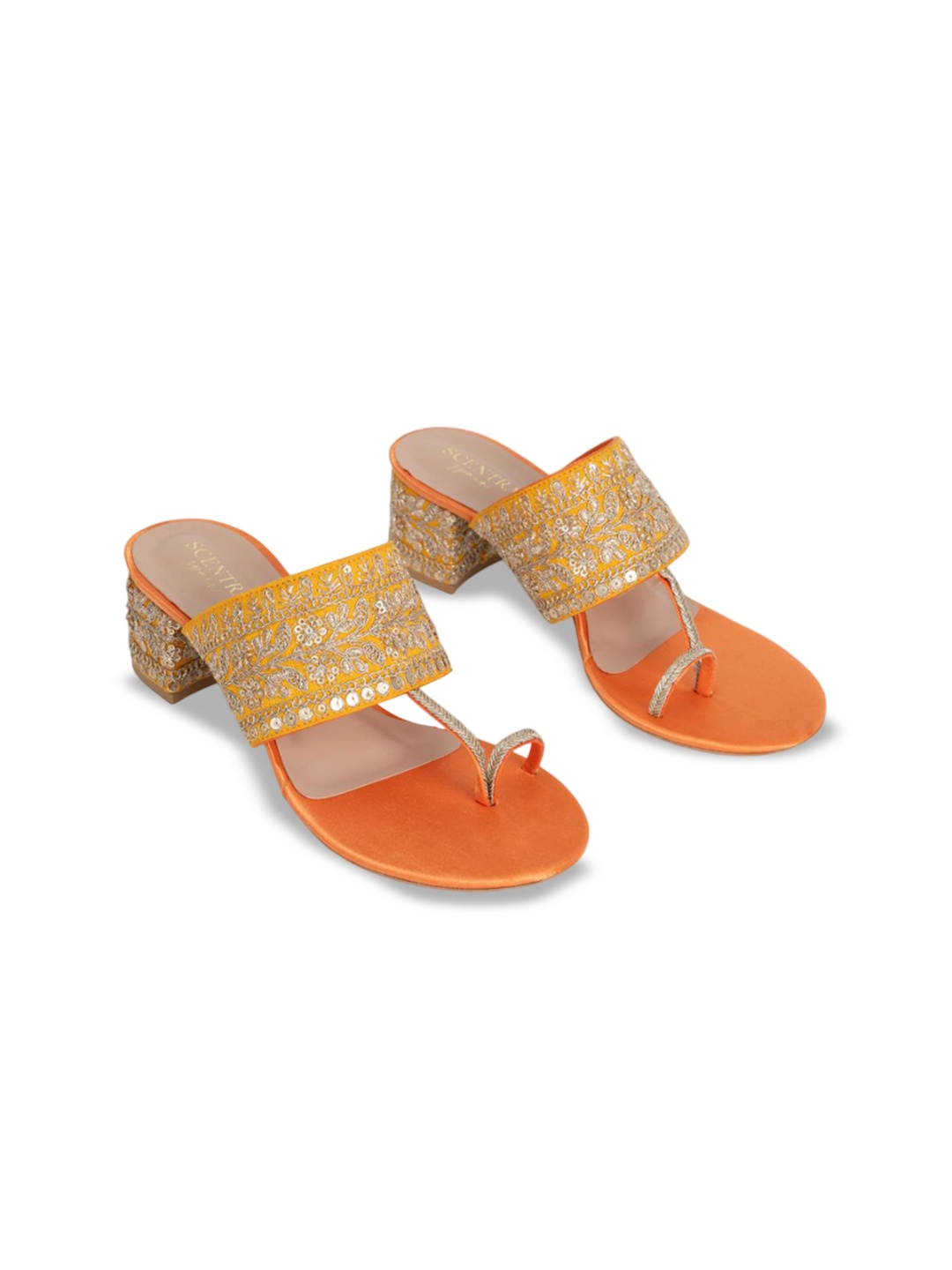 

SCENTRA Party Block Sandals, Orange