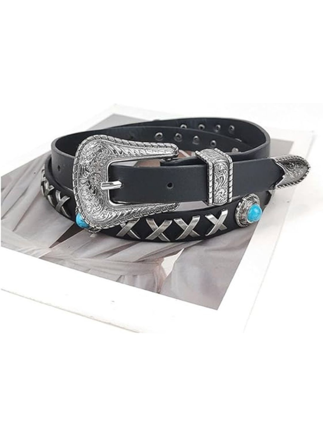 

NOTHING ORDINARY Unisex Embellished Belt, Black