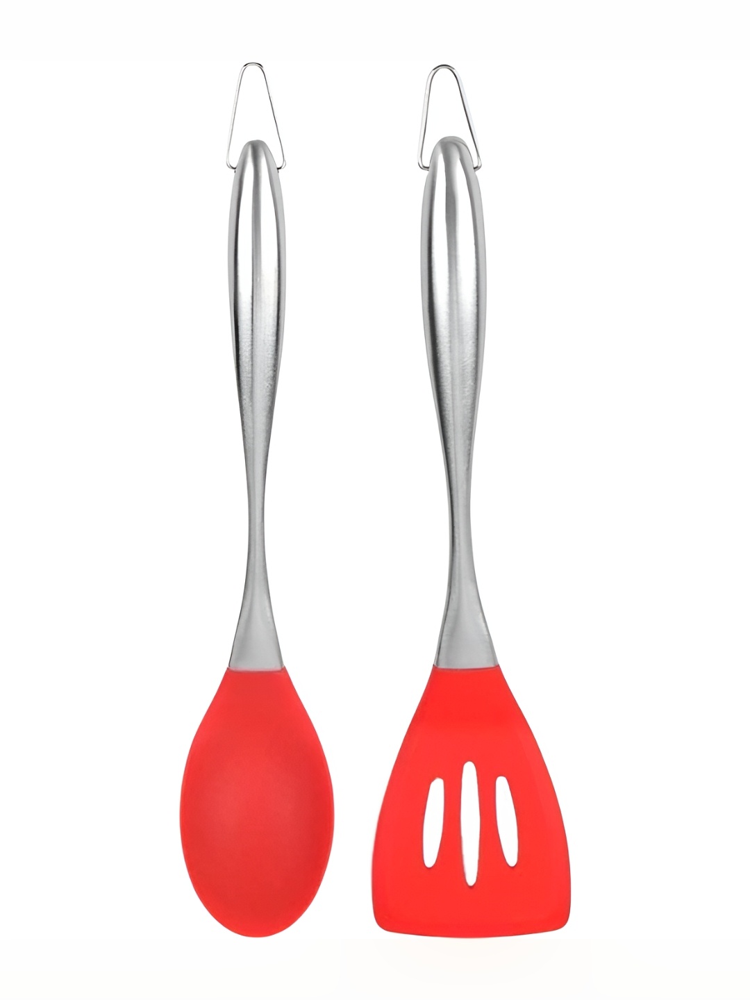 

Baskety Red 2 Pieces Stainless Steel Slotted Spatula With Serving Spoon