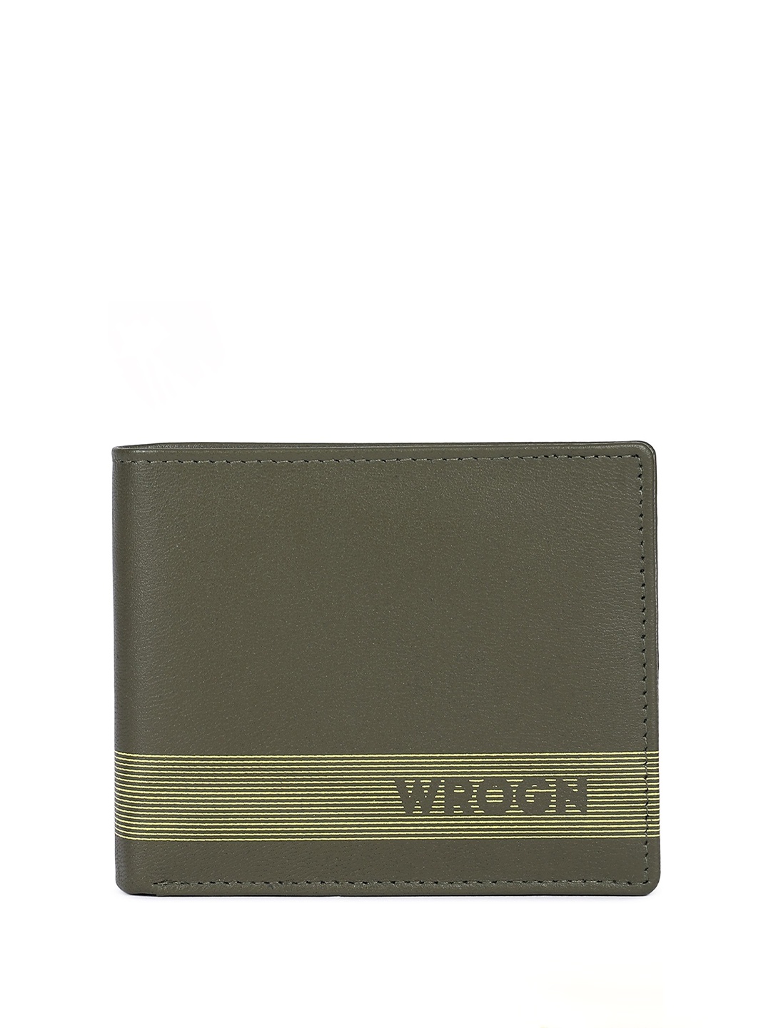 

WROGN Men Leather Two Fold Wallet, Khaki