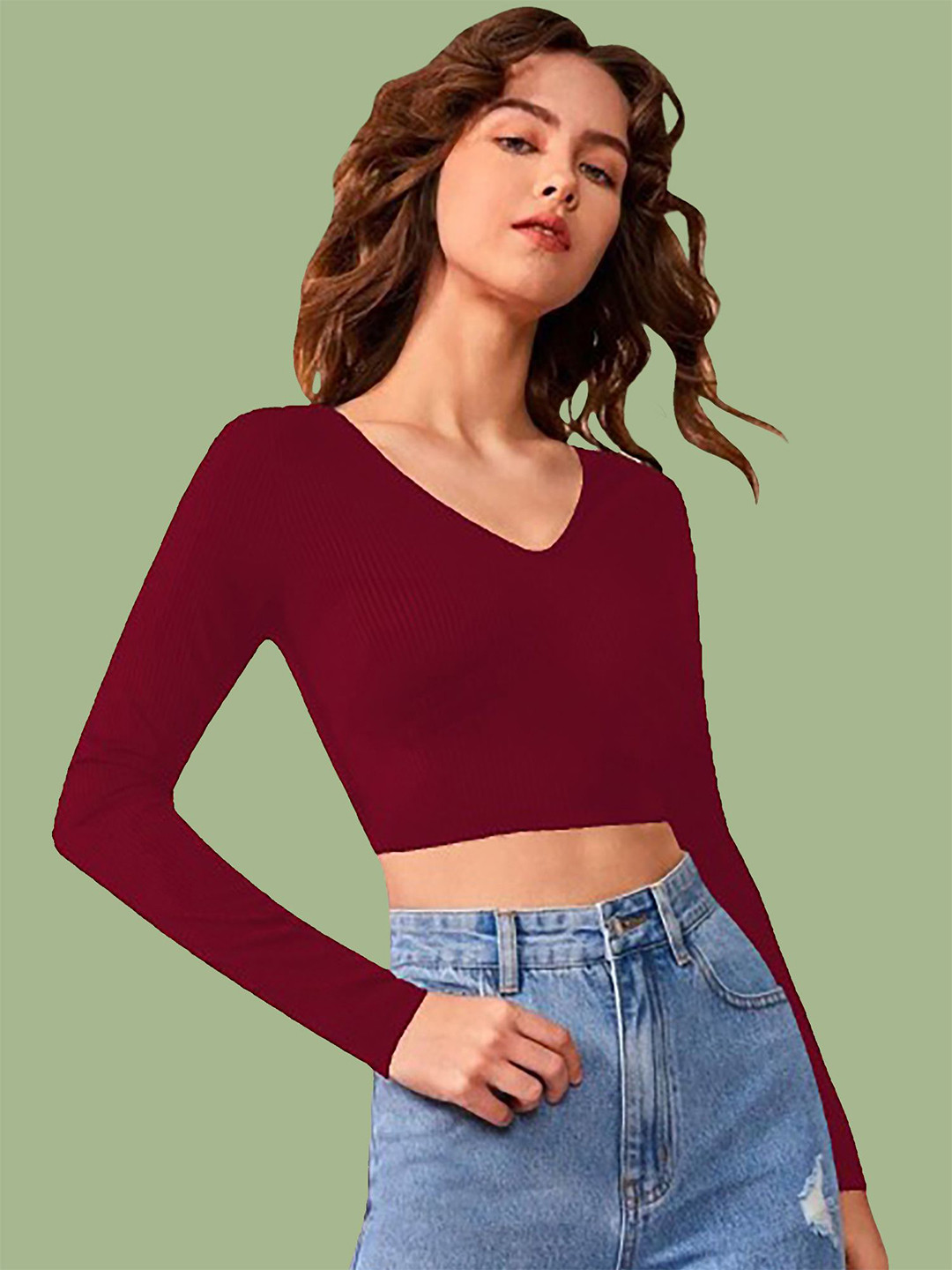 

Dream Beauty Fashion Crop Top, Maroon