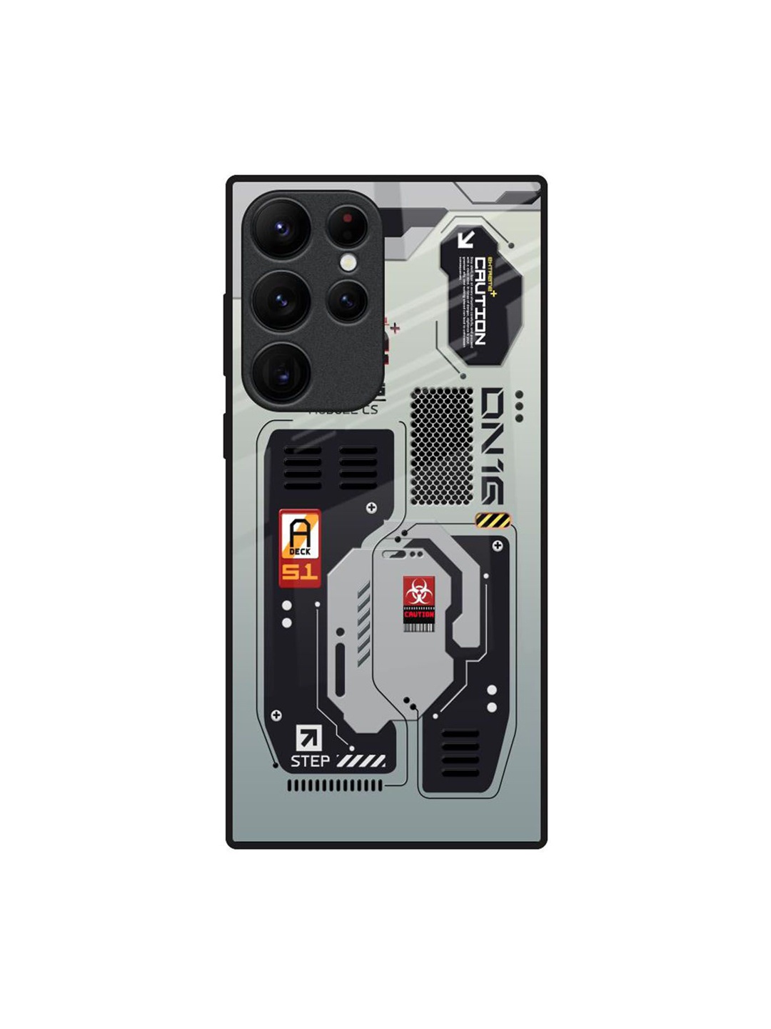 

QRIOH Techno Vibes Printed Samsung Galaxy S22 Ultra Back Case, Grey