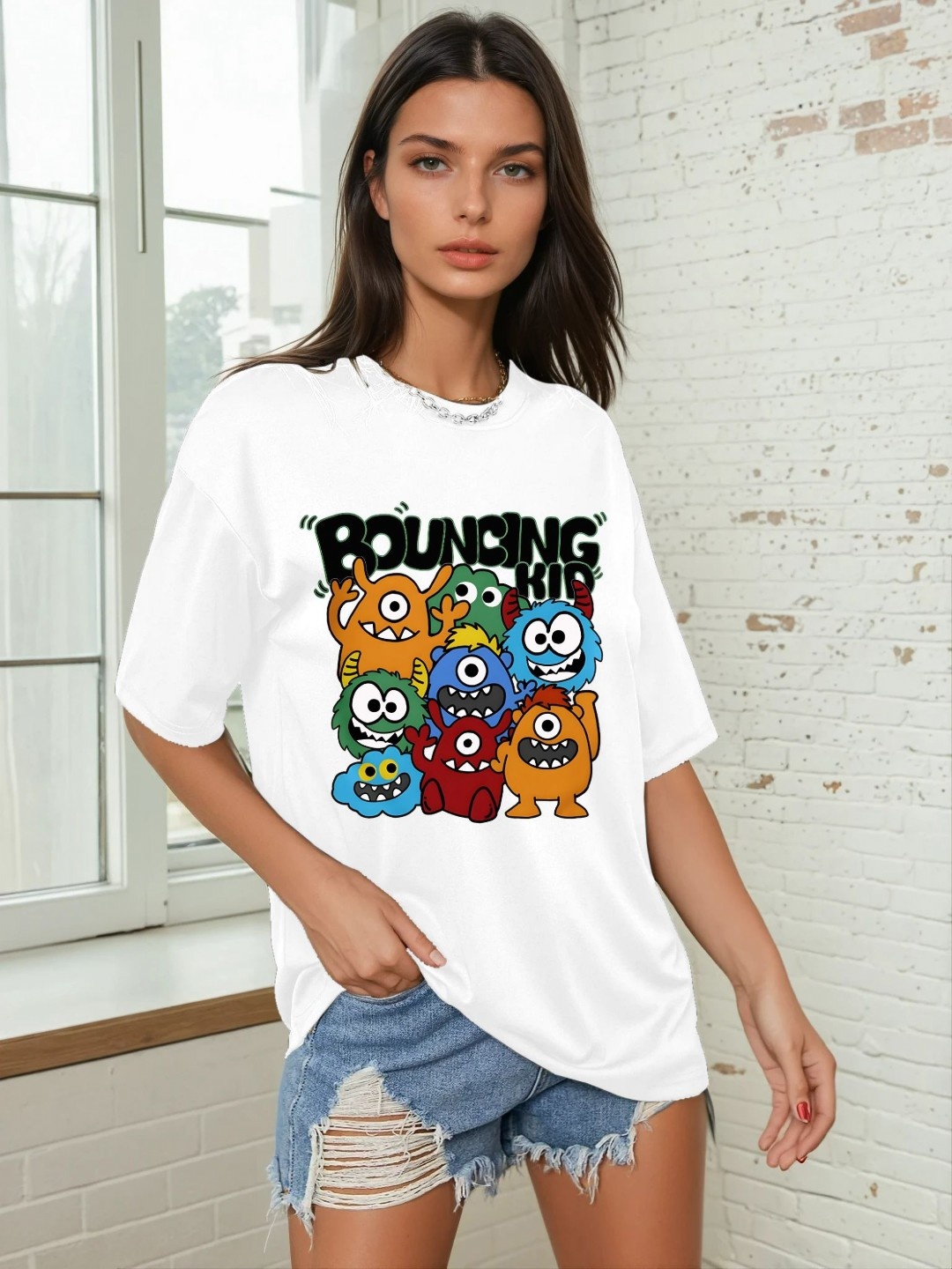

CORSICA Women Graphic Printed Round Neck Relaxed Fit T-shirt, White