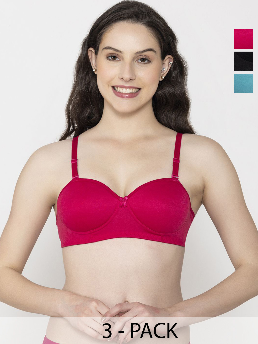 

ESOROUCHA Bra Half Coverage Lightly Padded, Red