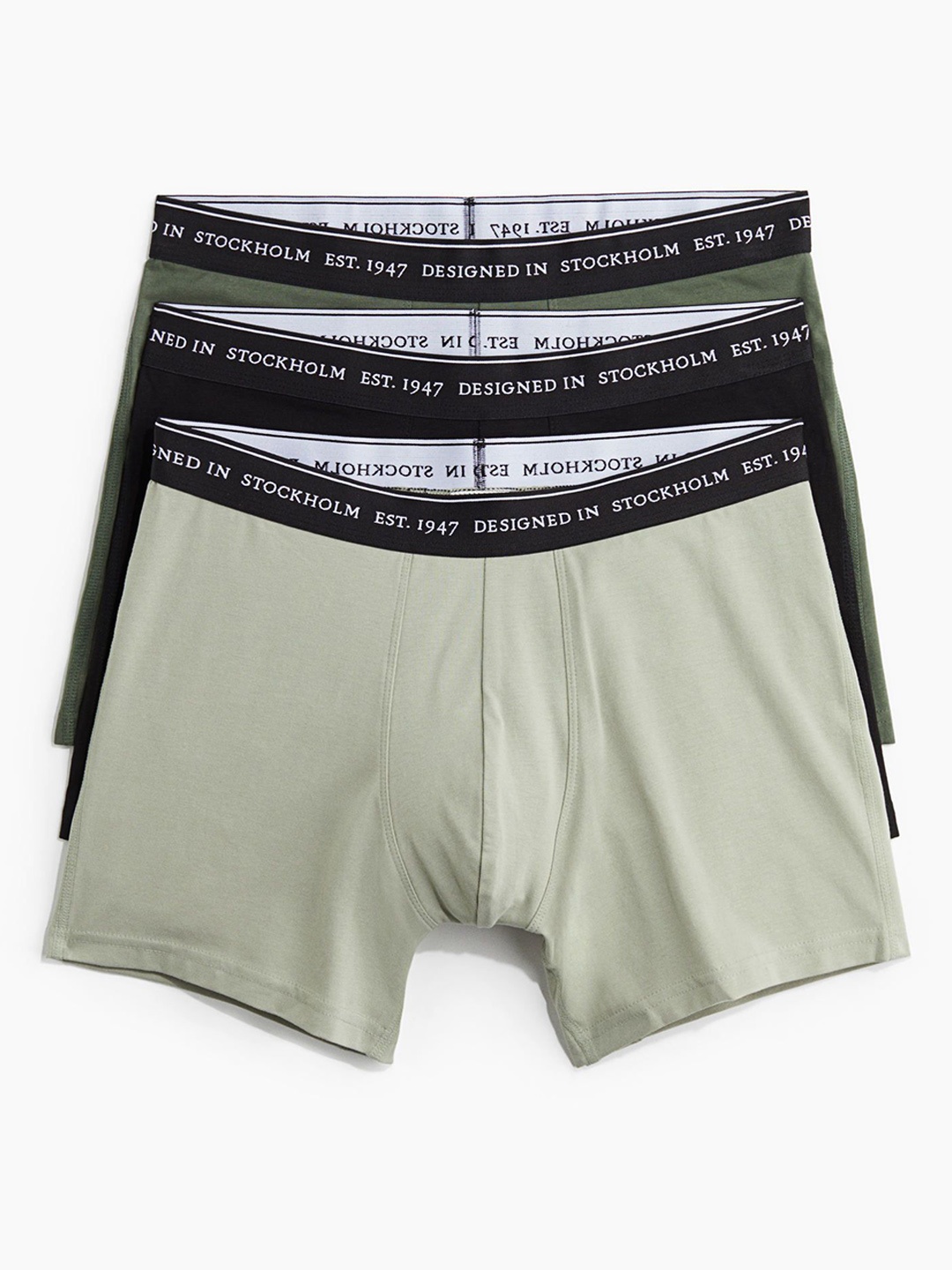 

H&M 3-Pack COOLMAX Mid Trunks, Green