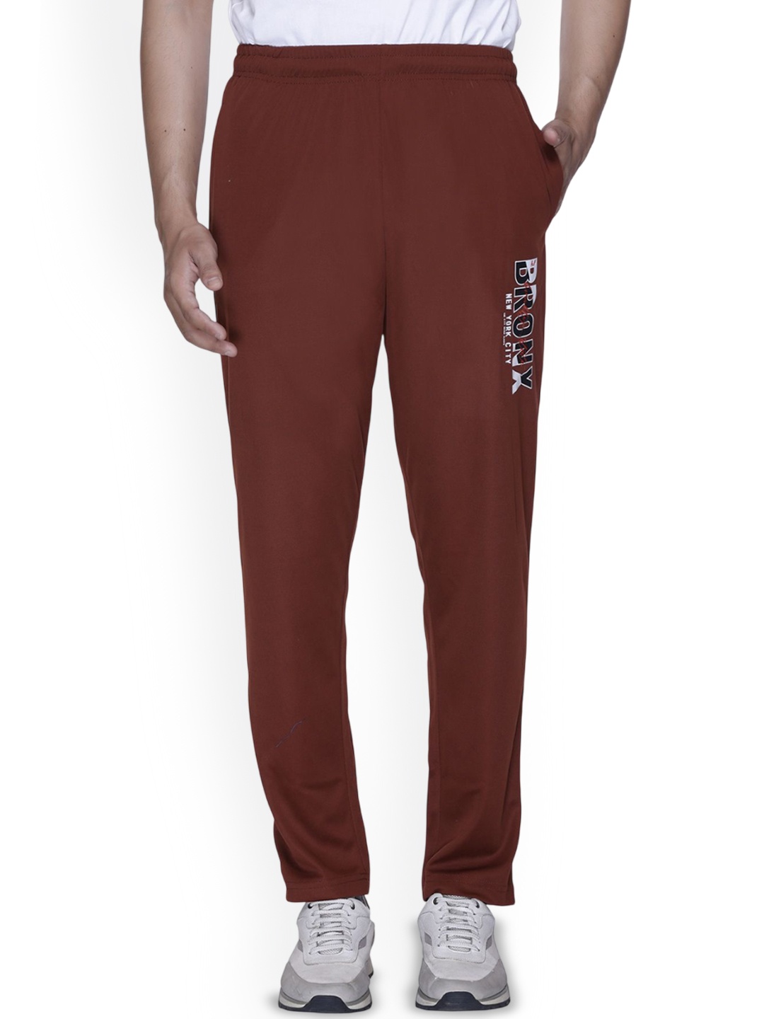 

A & Y Men Cotton Mid Rise Track Pants, Brown