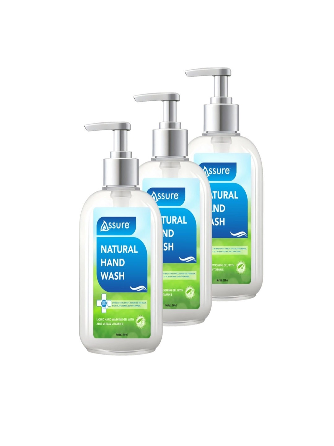 

Assure Set Of 3 Natural Hand Wash With Vitamin E - 250 ml Each, Off white