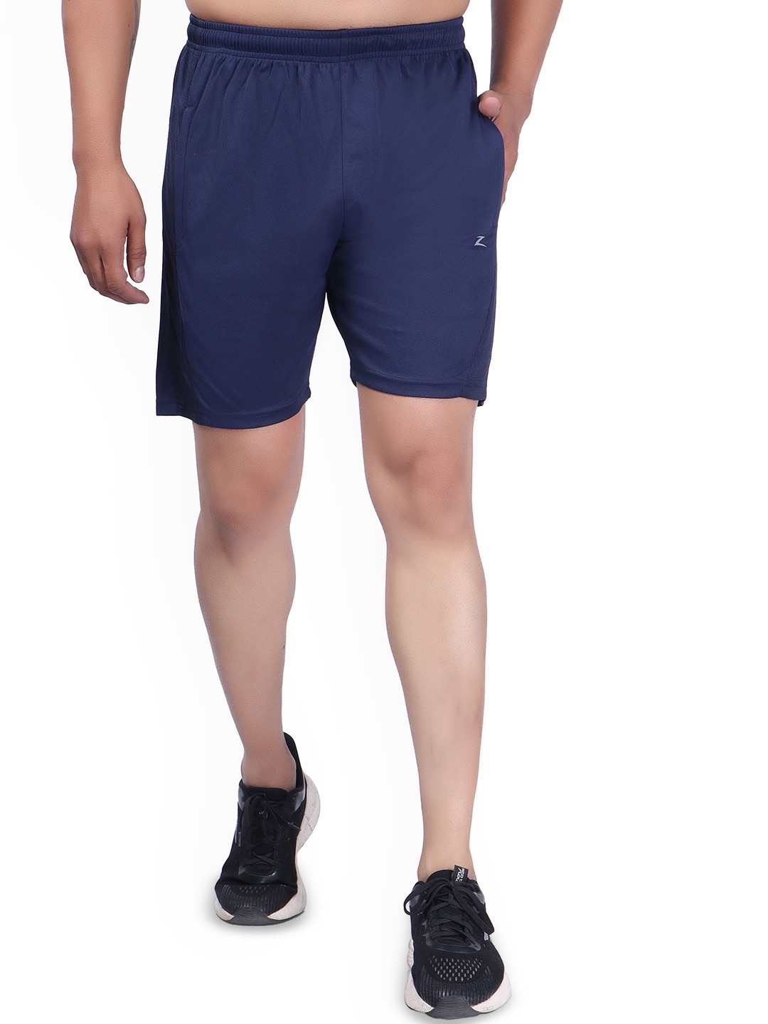 

Z Zagros Men Solid Regular Fit Sports Shorts, Navy blue