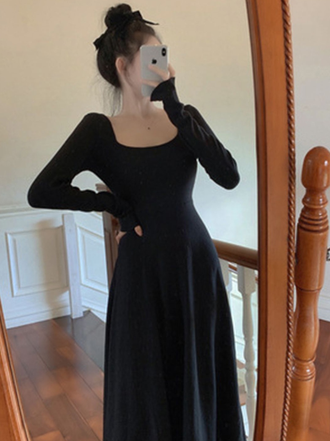 

Mast & Harbour Square Neck Maxi Dress, Black