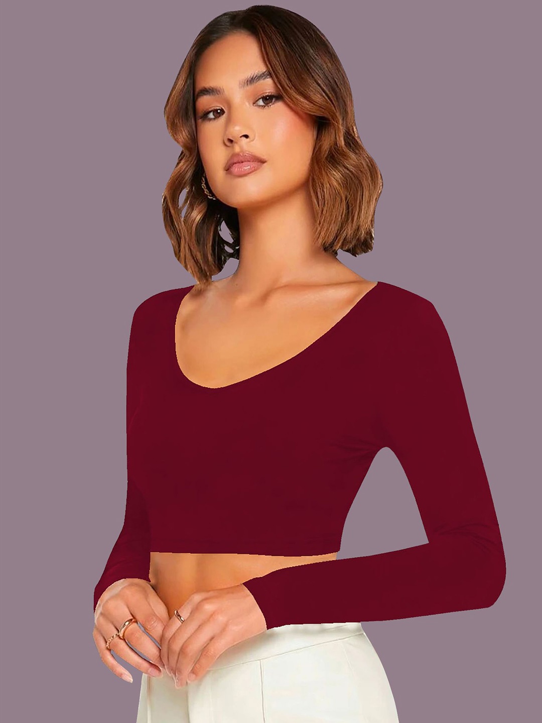 

Dream Beauty Fashion Crop Top, Maroon