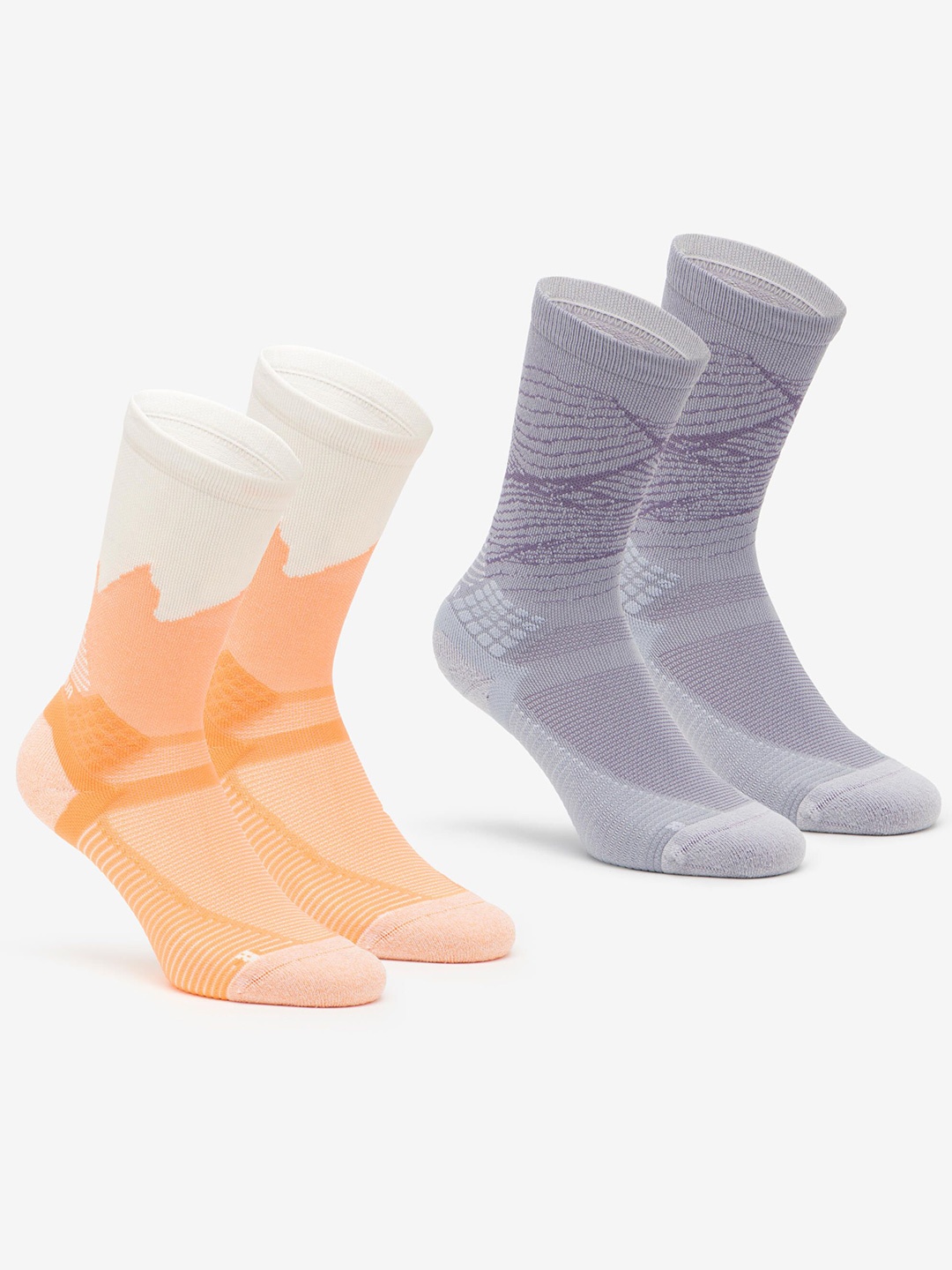 

Quechua By Decathlon Men Pack Of 2 Printed High Ankle Cotton Hiking Socks, Multi