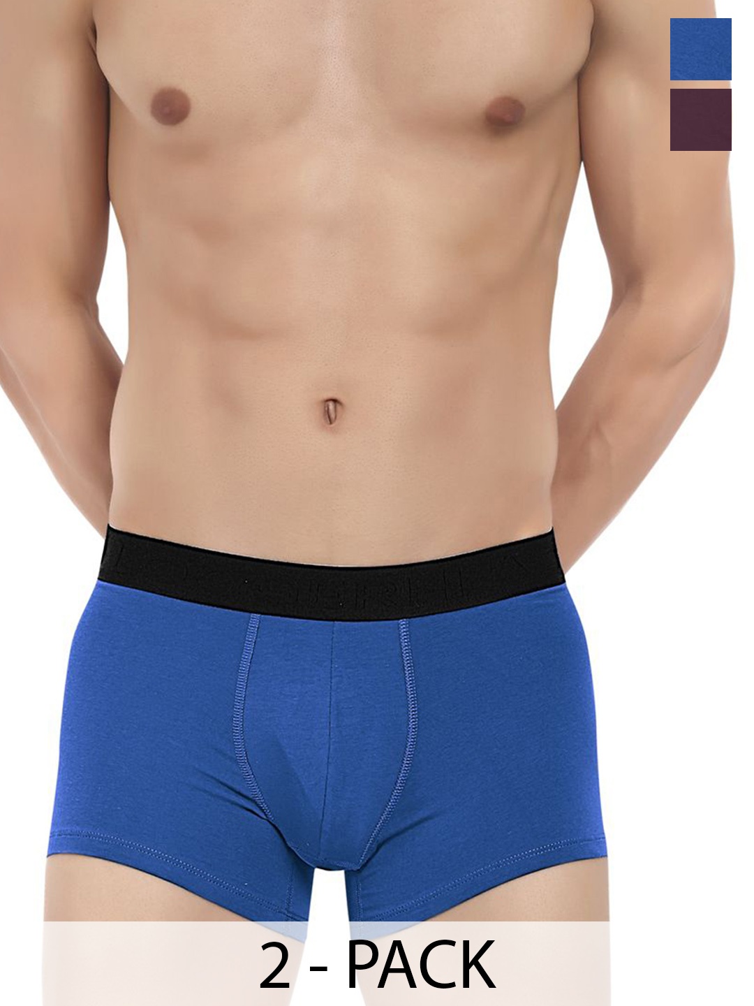 

LOGGERHEAD Pack Of 2 Cotton Long Trunks LHFT004-Blue-Maroon